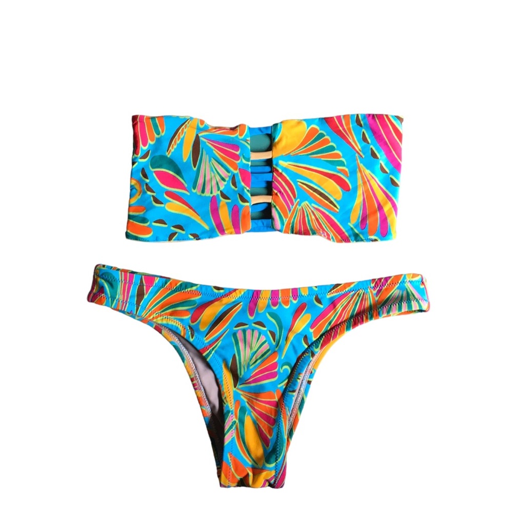 Handmade on Maui Indie Attire Strapless Cheeky Brightly Colored Bikini